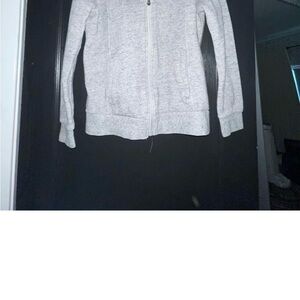 Gray Zip-Up Hoodie Figs
